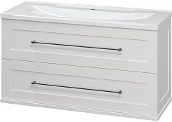 Misty Тумба под раковину Марта 100 подвесная белая глянцевая – фотография-3